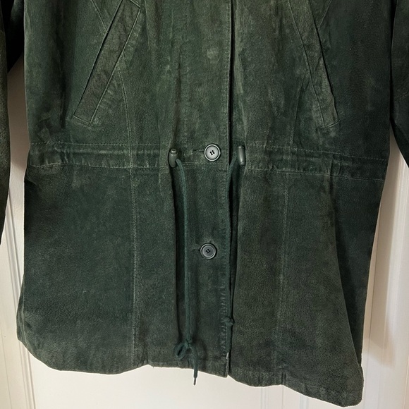 Vintage Wilsons Leather Green Suede Coat – Hooded Parka – Women’s Medium jacket - Picture 2 of 11